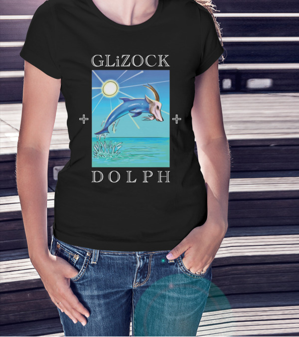 GLiZOCK DOLPH Goat Dolphin Jump Ocean T-Shirt