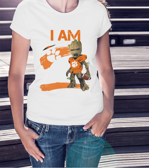 I AM Clemson Tigers Football Groot Fan T-Shirt