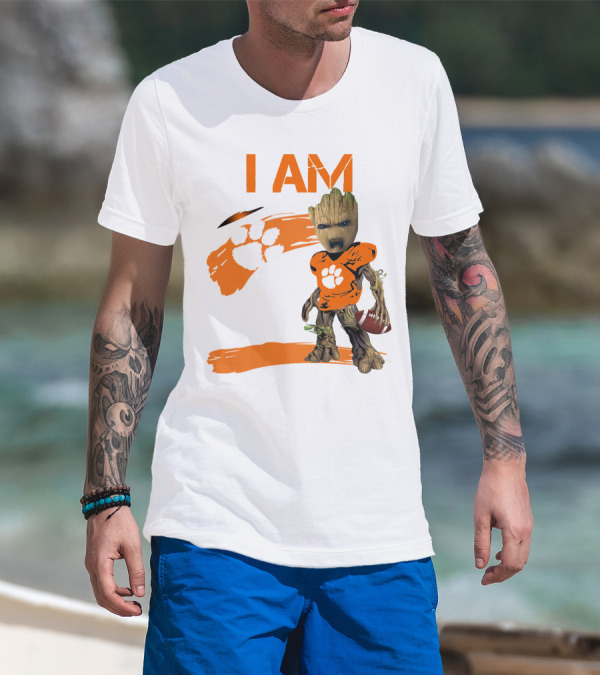 I AM Clemson Tigers Football Groot Fan T-Shirt