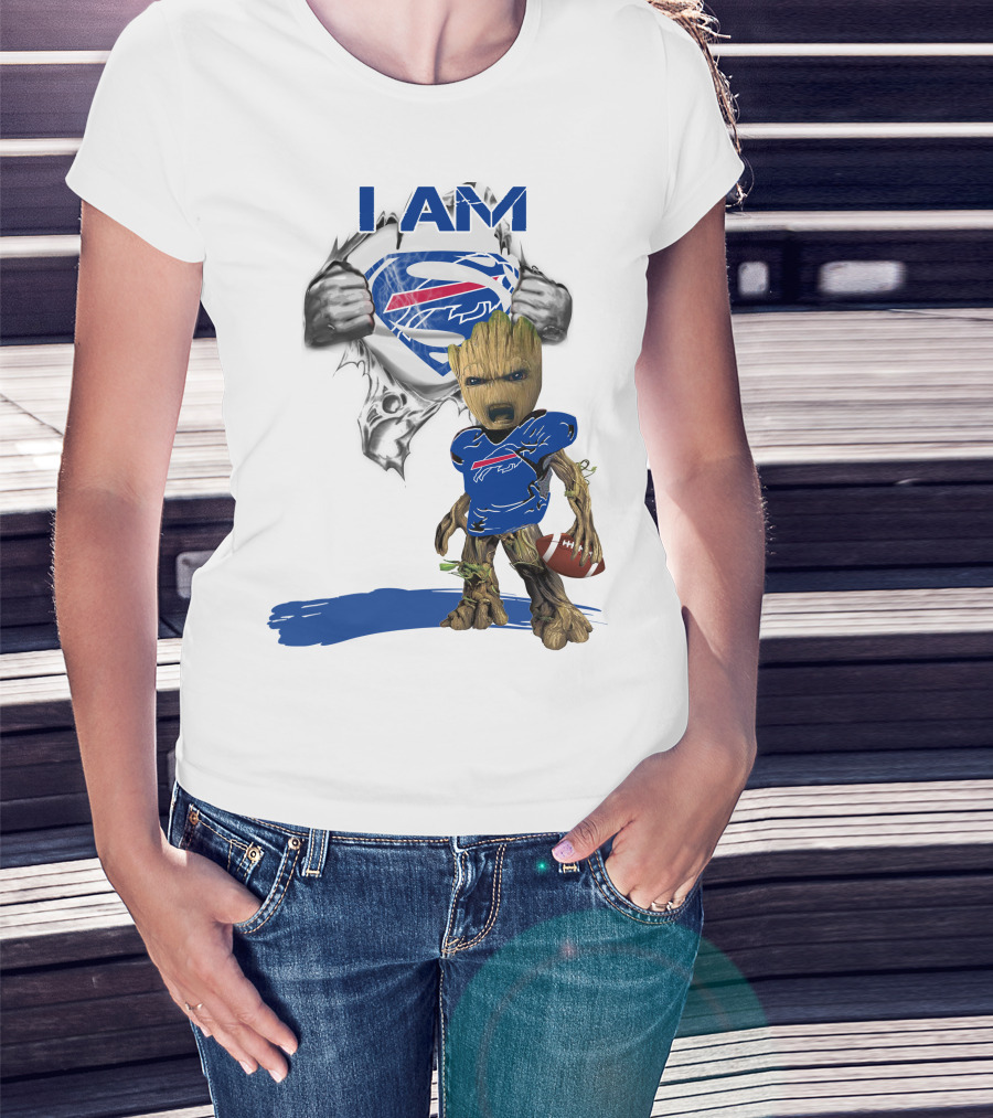 I AM Groot Bills Superman Football T-Shirt