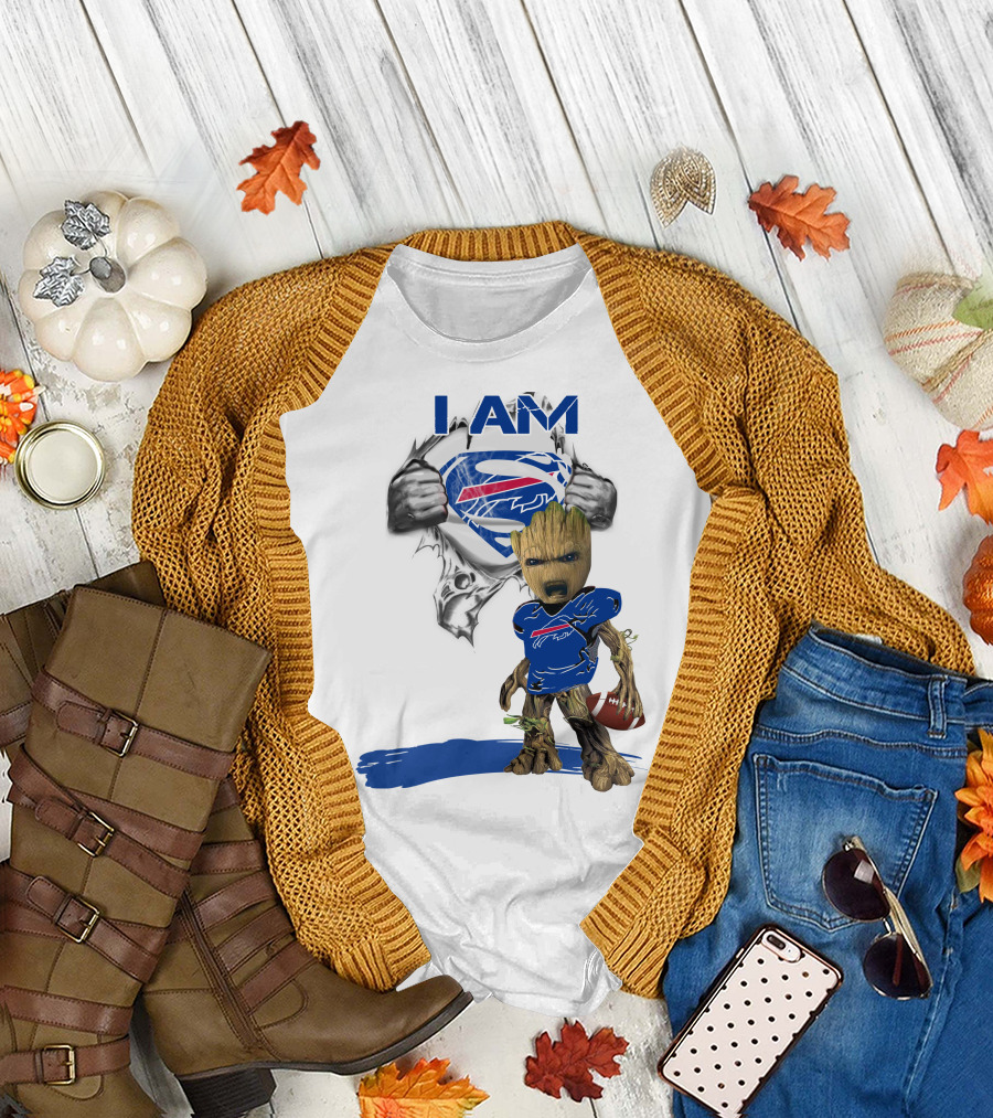 I AM Groot Bills Superman Football T-Shirt