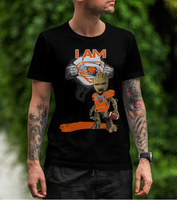 I AM Bucknell Bison Baby Groot Football T-Shirt