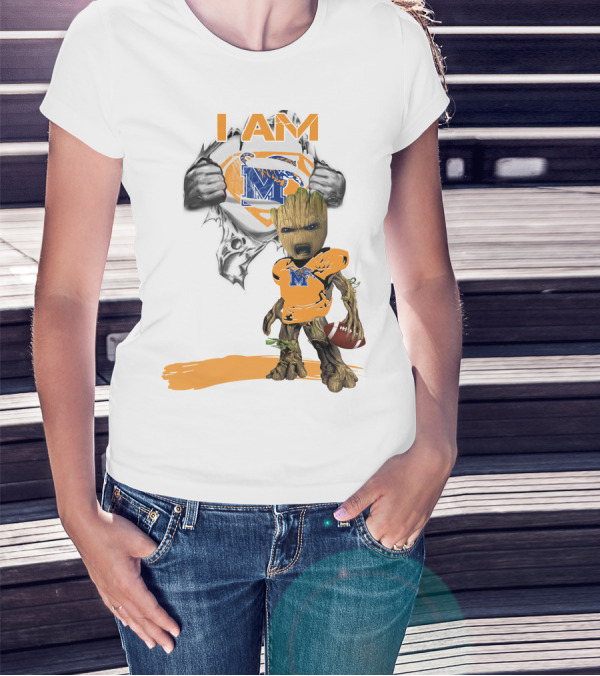 I AM Memphis Baby Groot Football Fan T-Shirt