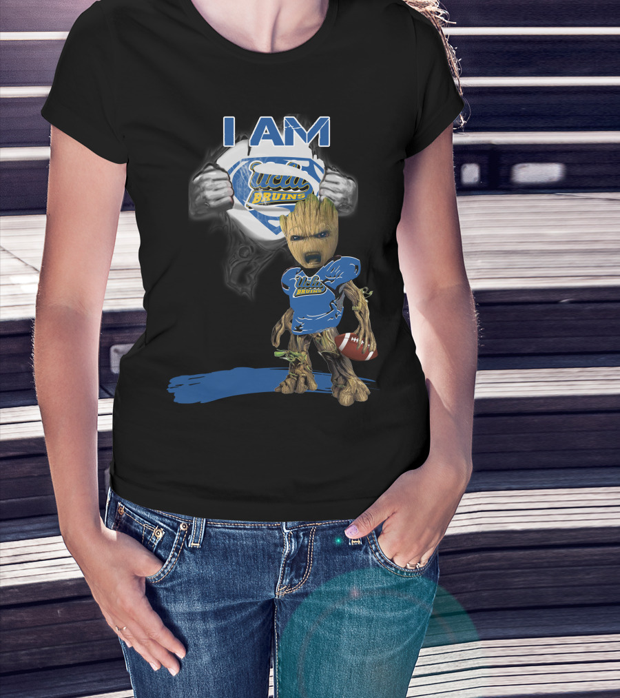 I Am UCLA Bruins Baby Groot Superman Football T-Shirt