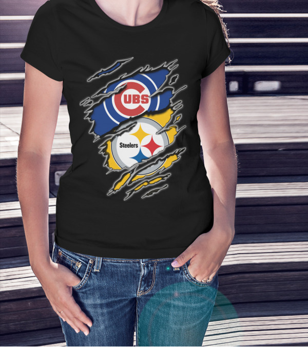 Steelers Cubs Logo Mashup T-Shirt