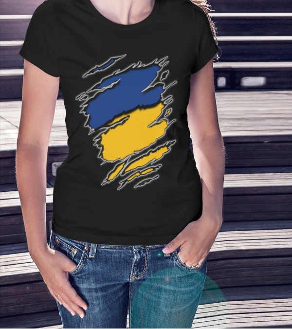 Steelers Cubs15 Blue And Yellow Slashed T-Shirt