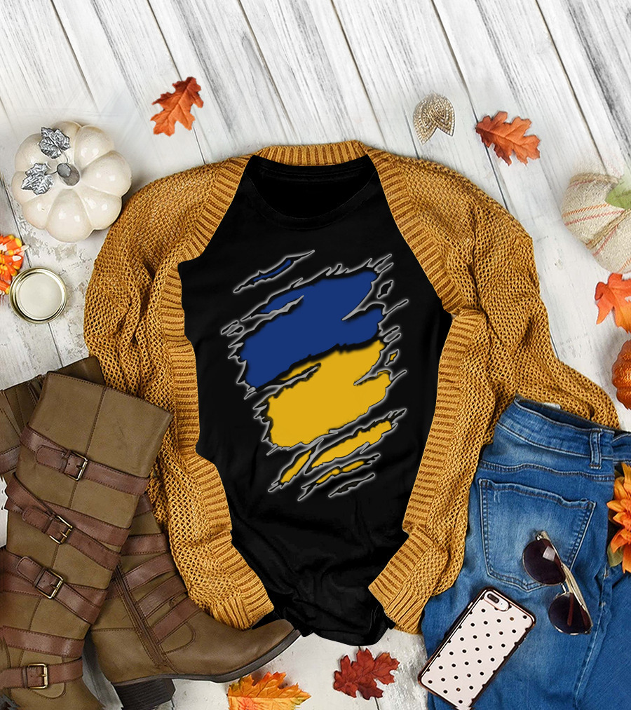 Steelers Cubs15 Blue and Yellow Slashed T-Shirt