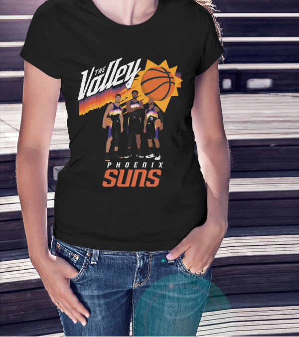 The Valley Phoenix Suns Basketball Trio With Sunburst T-Shirt