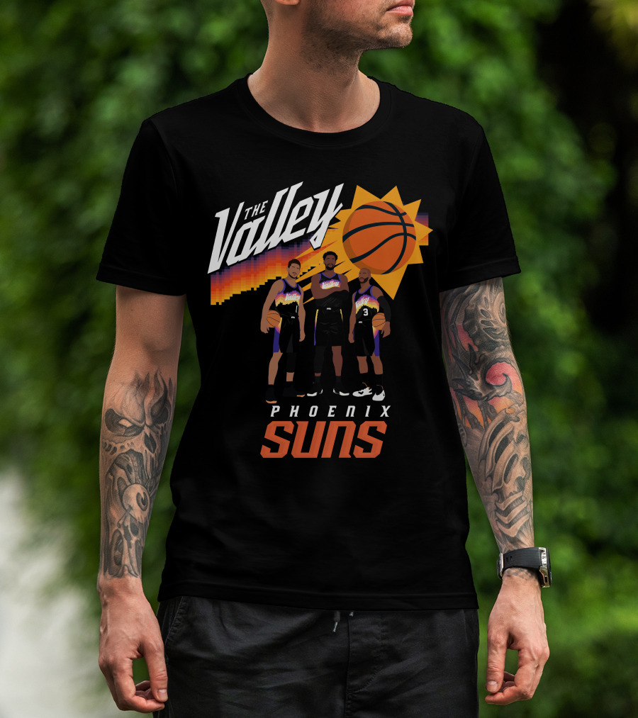 The Valley Phoenix Suns Basketball Trio With Sunburst T-Shirt