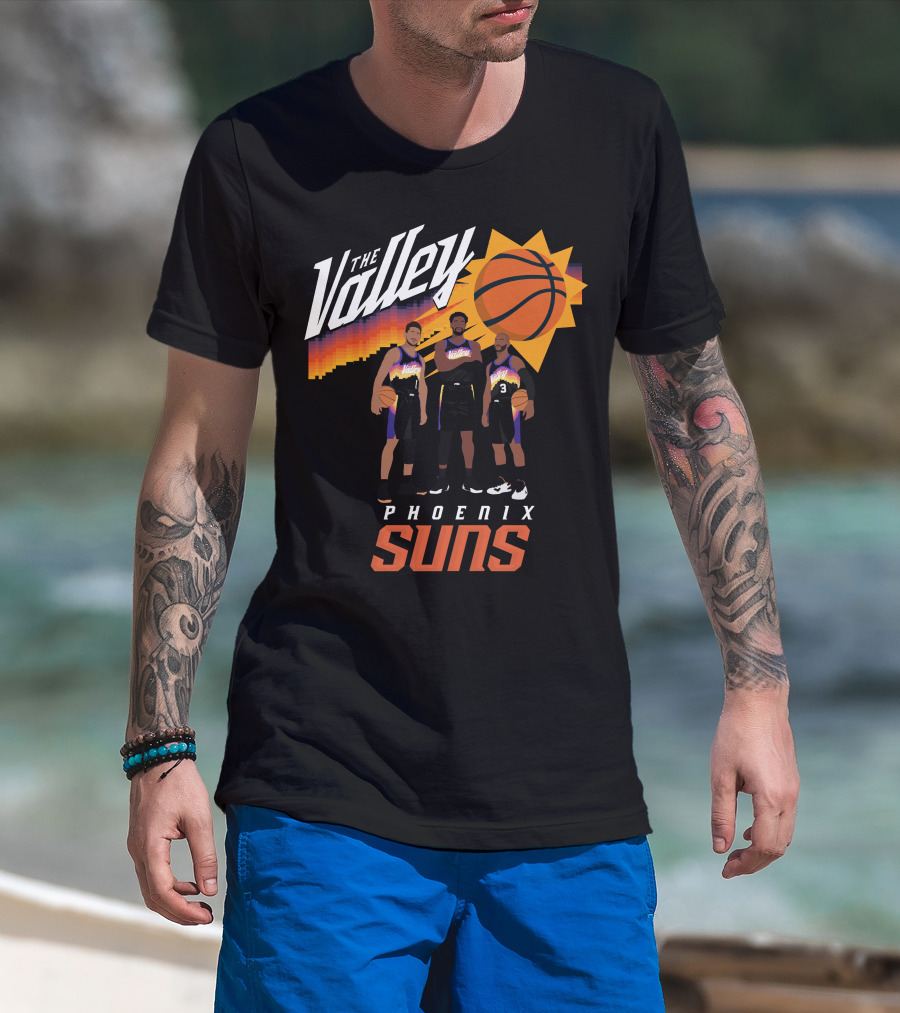 The Valley Phoenix Suns Basketball Trio With Sunburst T-Shirt