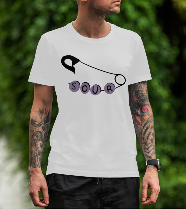 SOUR Safety Pin Pastel Beads T-Shirt