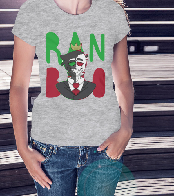 Ranboo Crowned Character In Red Green Black Color Scheme T-Shirt