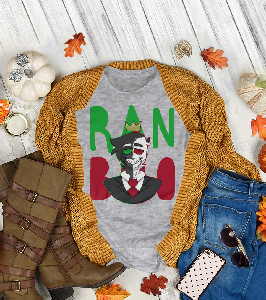 Ranboo Crowned Character in Red Green Black Color Scheme T-Shirt