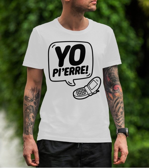 YO Pi'erre Flip Phone Retro Vibe T-Shirt