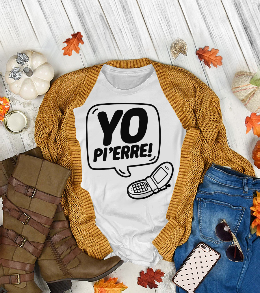 YO Pi'erre Flip Phone Retro Vibe T-Shirt