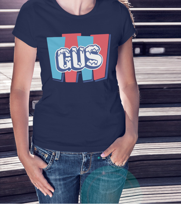 Gus Johnson Ice Style Frosted Text Winter Colors T-Shirt