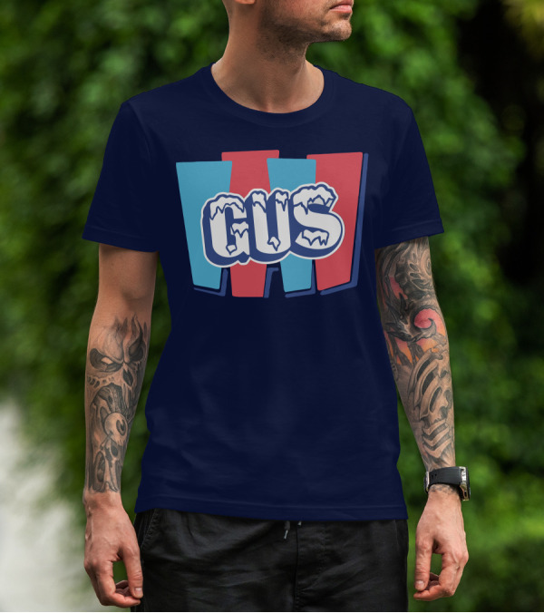 Gus Johnson Ice Style Frosted Text Winter Colors T-Shirt
