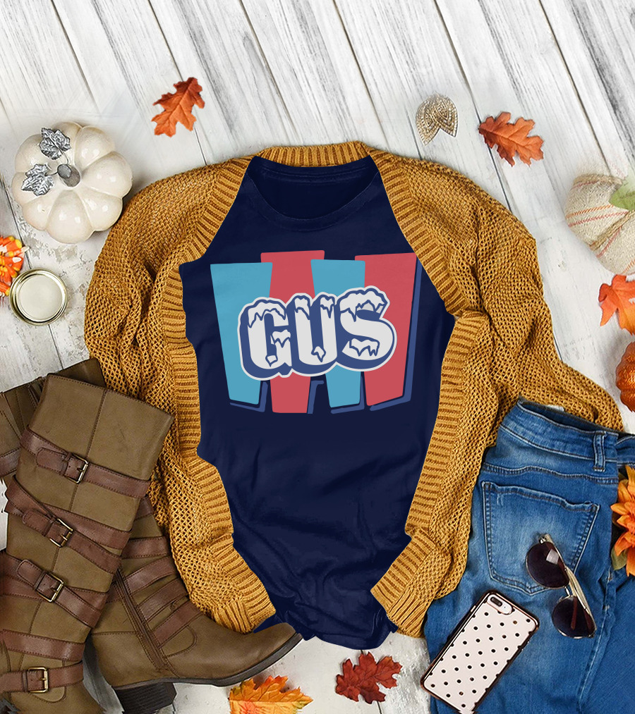 Gus Johnson Ice Style Frosted Text Winter Colors T-Shirt