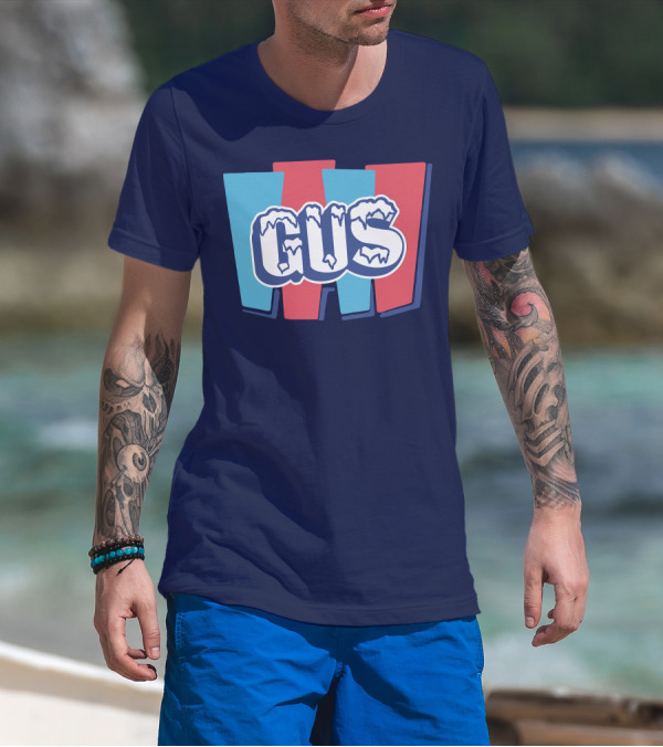Gus Johnson Ice Style Frosted Text Winter Colors T-Shirt