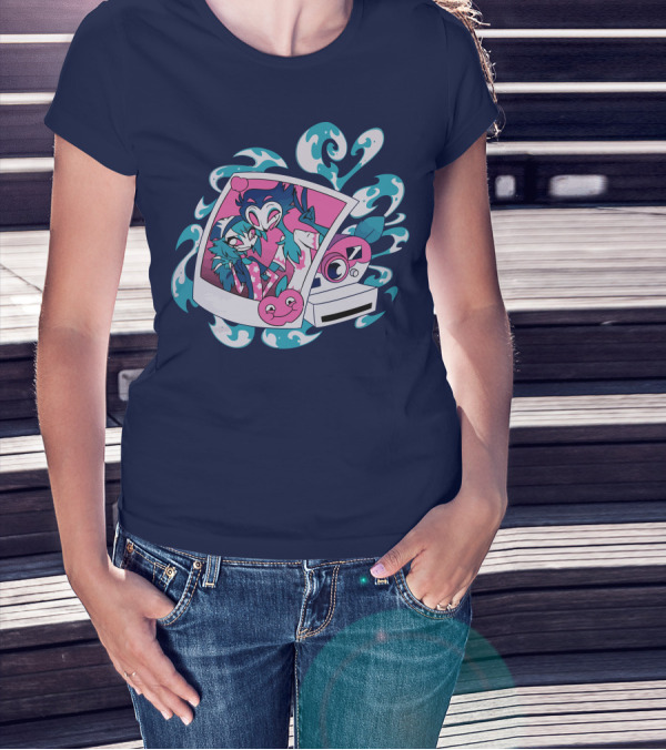 Vivziepop Store Polaroid Camera And Character T-Shirt