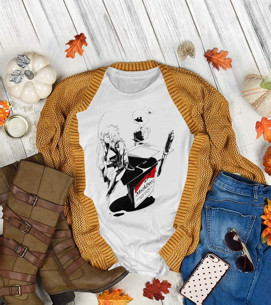 Bibisama Markhor Cigarettes Tablet Smoke Anime Manga T-Shirt