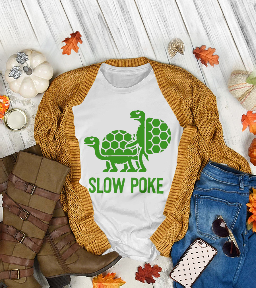 Slow Poke Turtles Hexagonal Pattern Fun T-Shirt