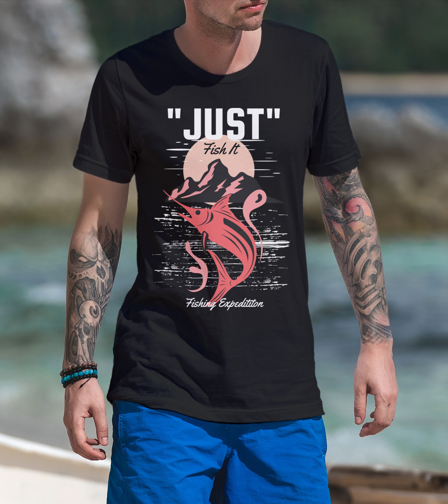 Just Fish It Fishing Expedition Moonlit Marlin Adventure T-Shirt