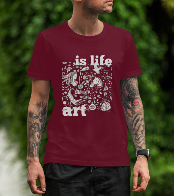 Art Is Life - Whimsical Fantasy Floral T-Shirt