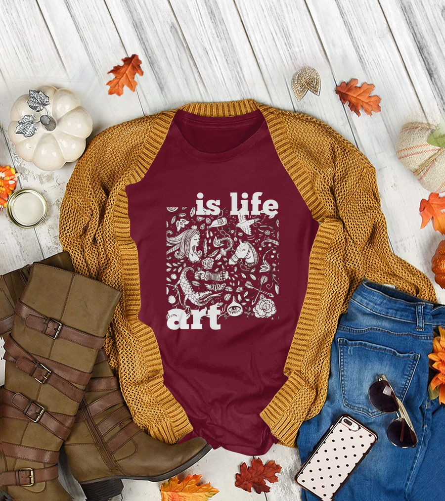 Art is Life - Whimsical Fantasy Floral T-Shirt