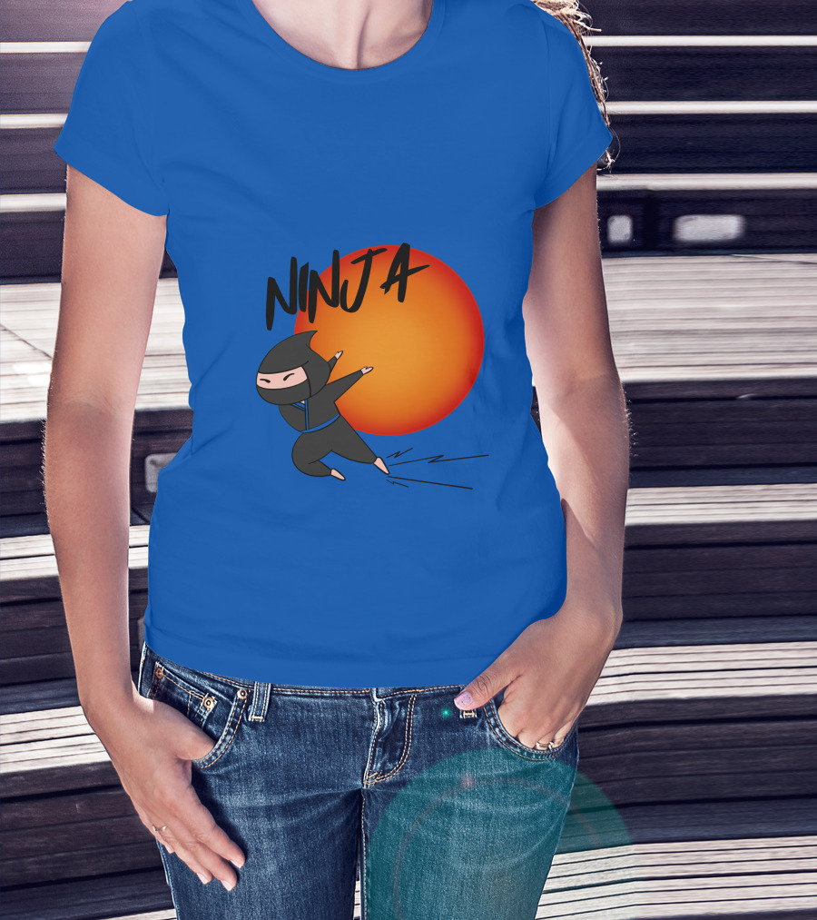Ninja Anime Sunset Scene T-Shirt