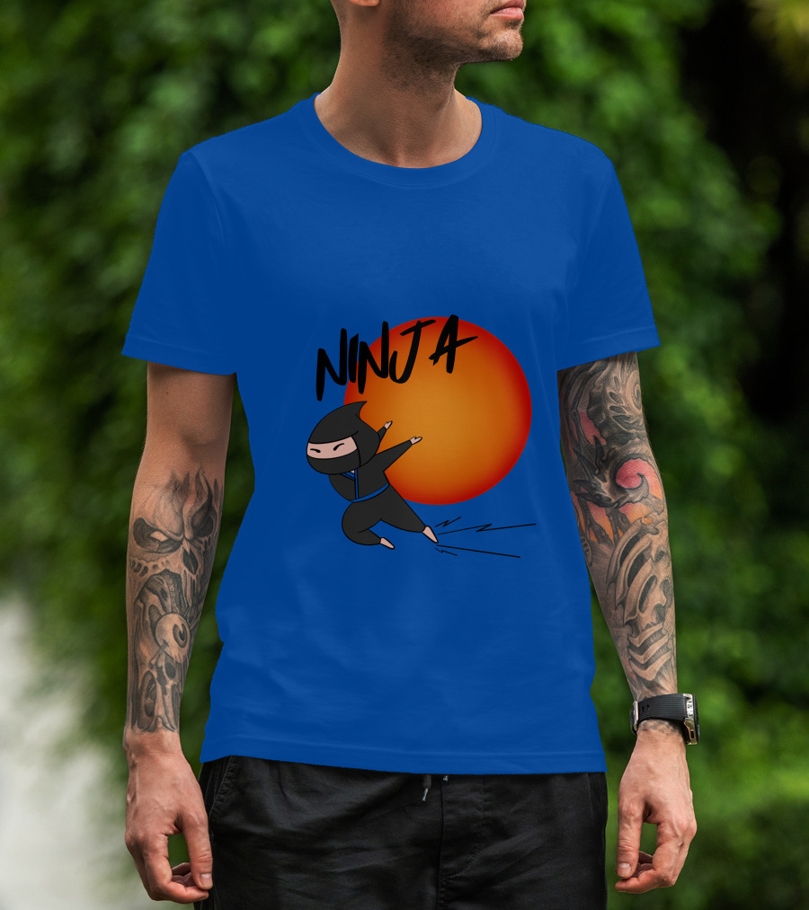Ninja Anime Sunset Scene T-Shirt