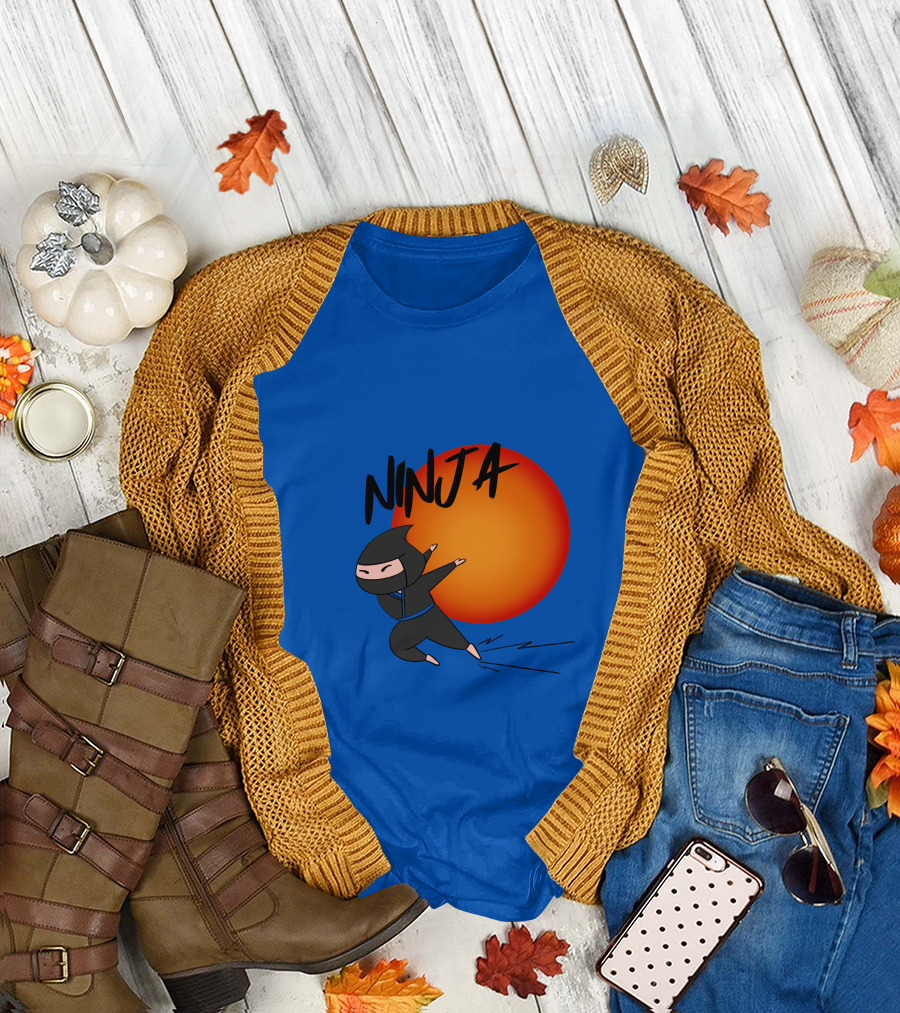 Ninja Anime Sunset Scene T-Shirt