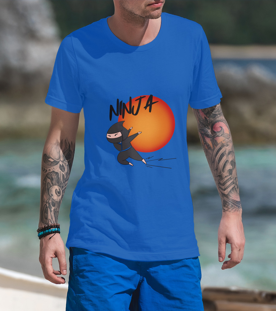Ninja Anime Sunset Scene T-Shirt