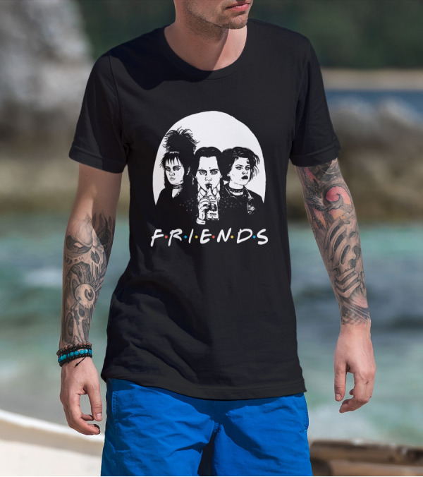 Friends 80s Gothic Style Characters With Poison Bottle T-Shirt