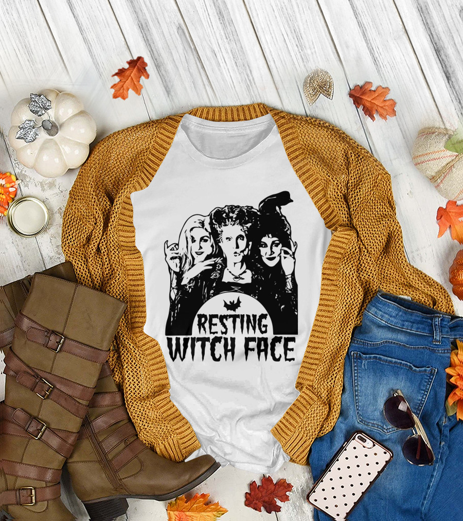 Resting Witch Face Sanderson Sisters Halloween Trio T-Shirt