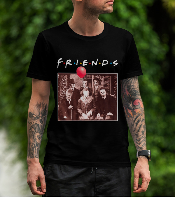 FRIENDS Horror Characters With Red Balloon Image T-Shirt