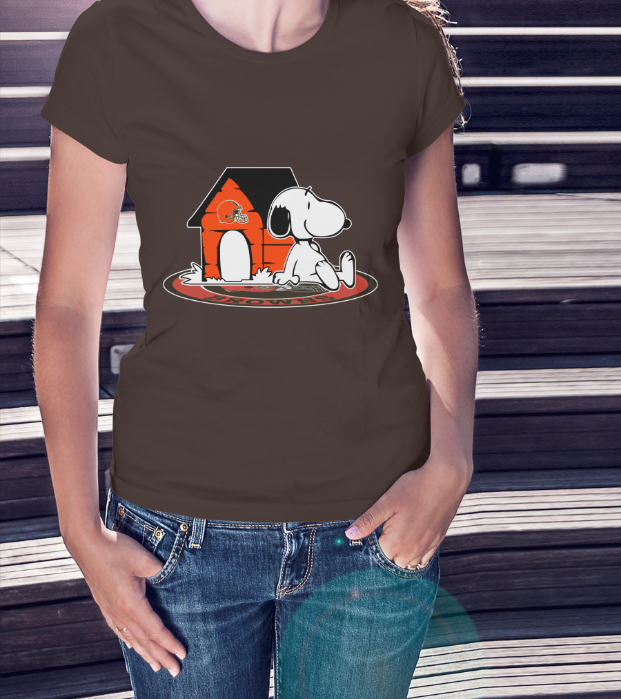 Cleveland Browns Football Fan Snoopy Now And Forever T-Shirt