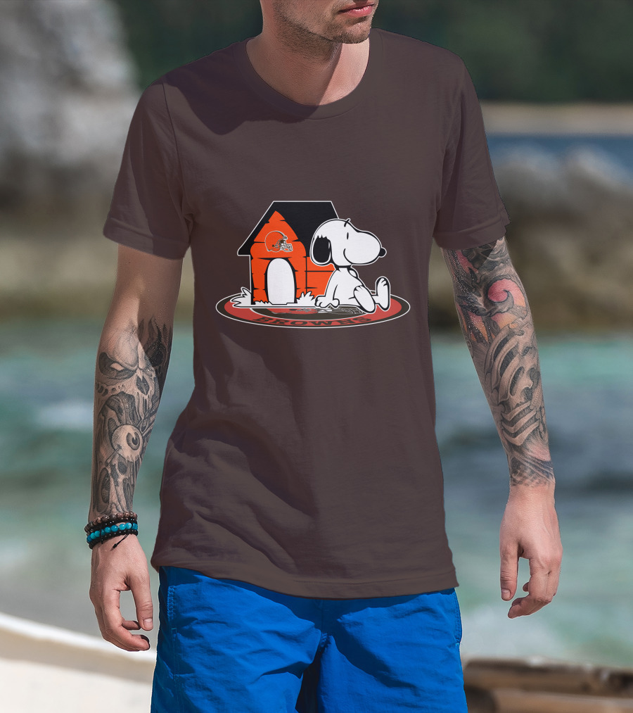 Cleveland Browns Football Fan Snoopy Now And Forever T-Shirt