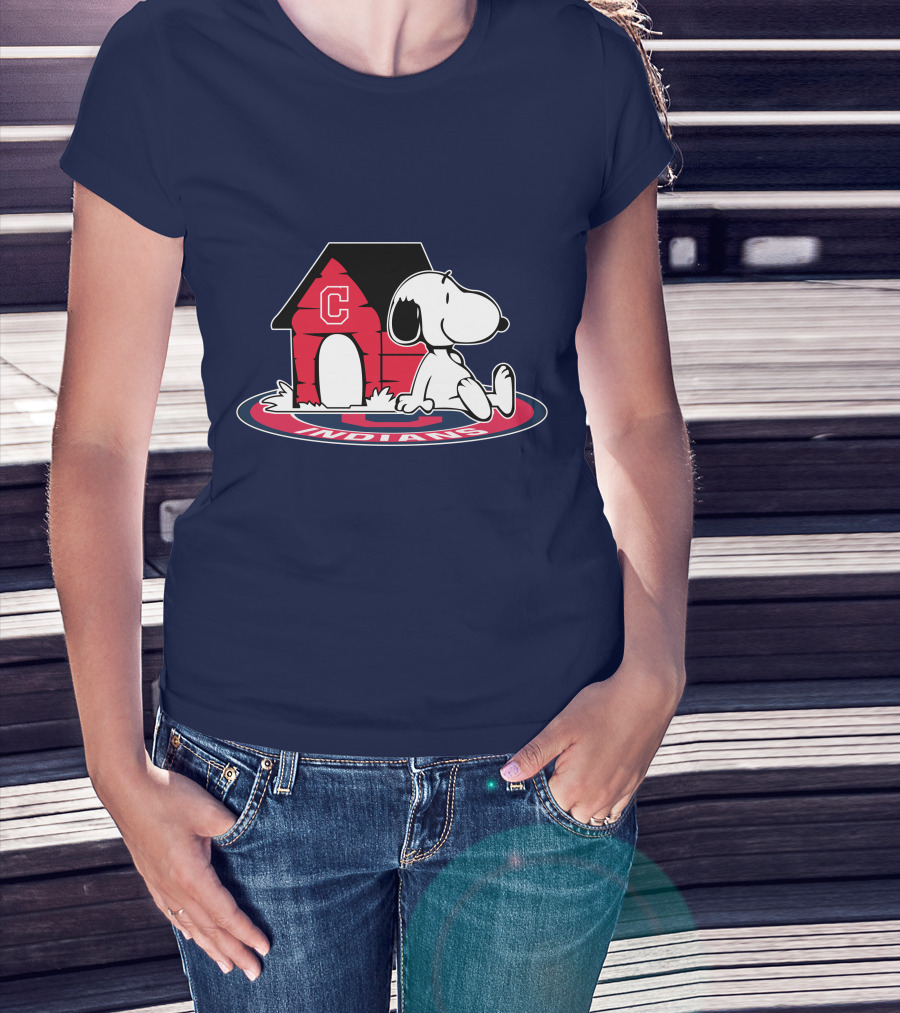 Snoopy Cleveland Indians Baseball Fan Now And Forever T-Shirt