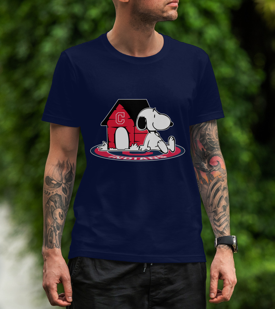 Snoopy Cleveland Indians Baseball Fan Now And Forever T-Shirt