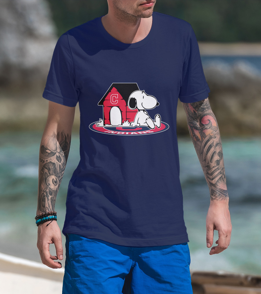 Snoopy Cleveland Indians Baseball Fan Now And Forever T-Shirt