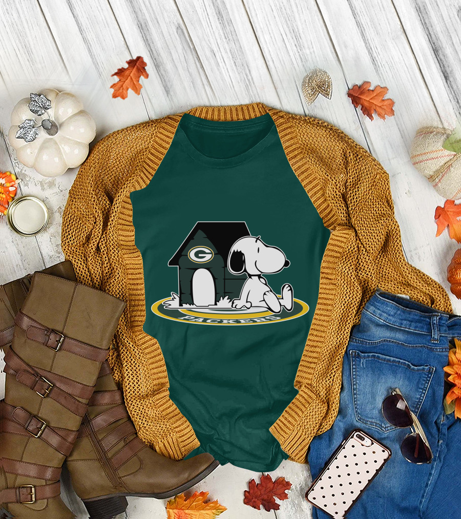 Green Bay Packers Football Fan Now And Forever Peanuts Snoopy T-Shirt