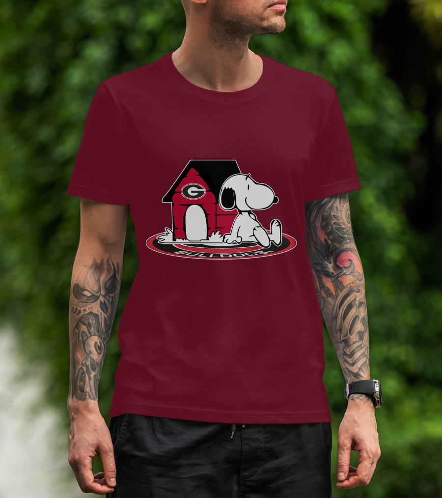 Snoopy Bulldogs Georgia Football Fan Now And Forever T-Shirt