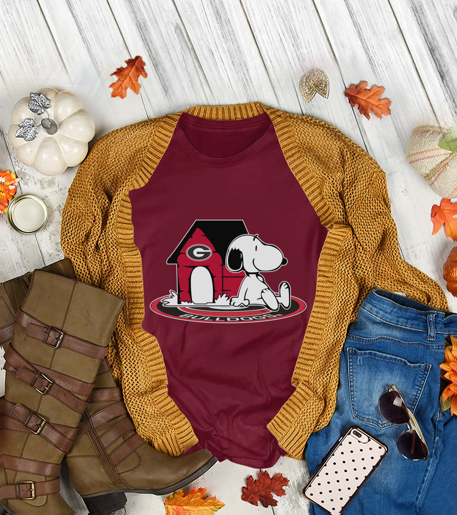Snoopy Bulldogs Georgia Football Fan Now And Forever T-Shirt