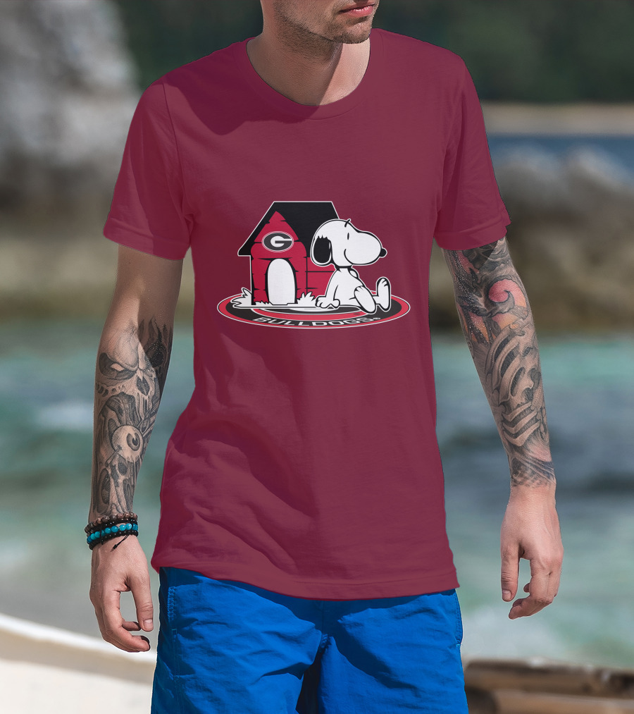 Snoopy Bulldogs Georgia Football Fan Now And Forever T-Shirt