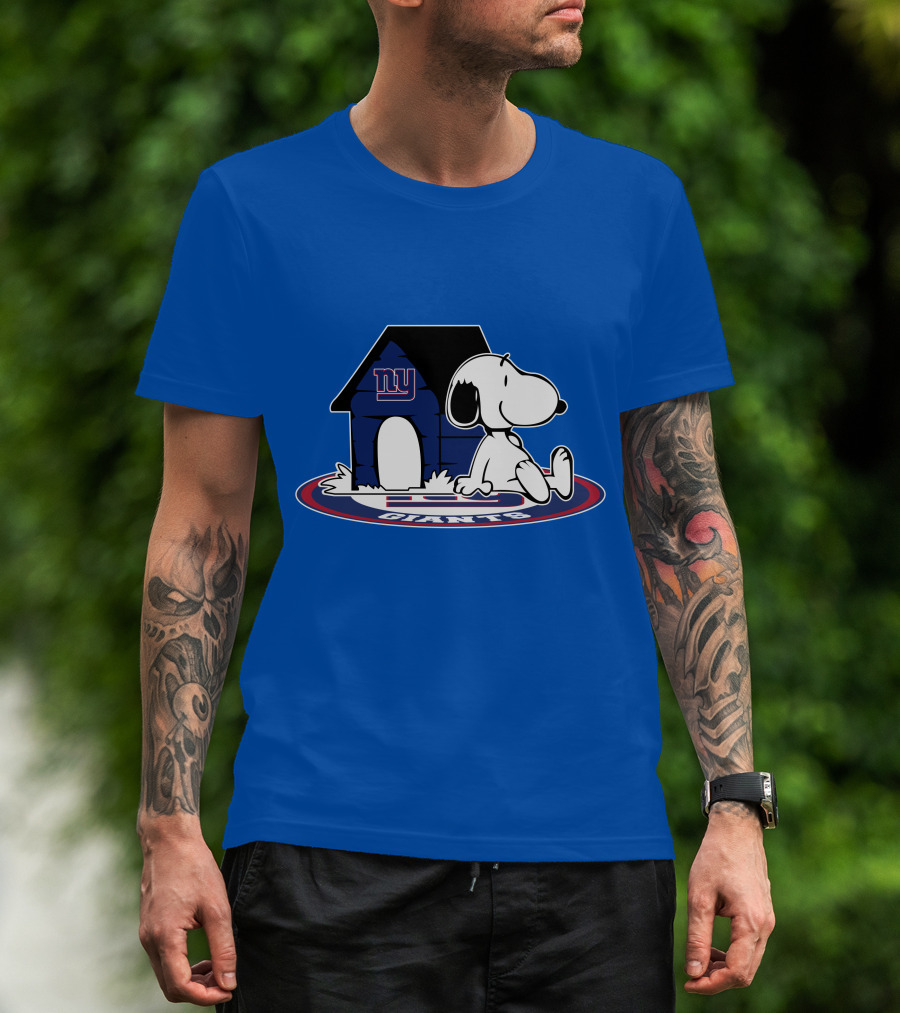 Snoopy New York Giants Football Fan Now And Forever T-Shirt
