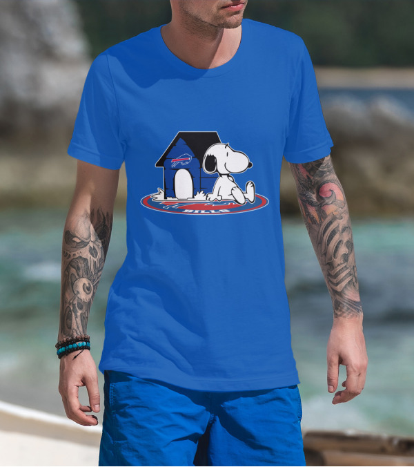 Buffalo Bills Fan Now And Forever Snoopy Doghouse T-Shirt