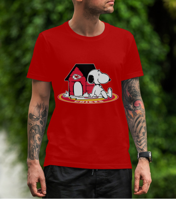 Kansas City Chiefs Snoopy Fan Now And Forever T-Shirt