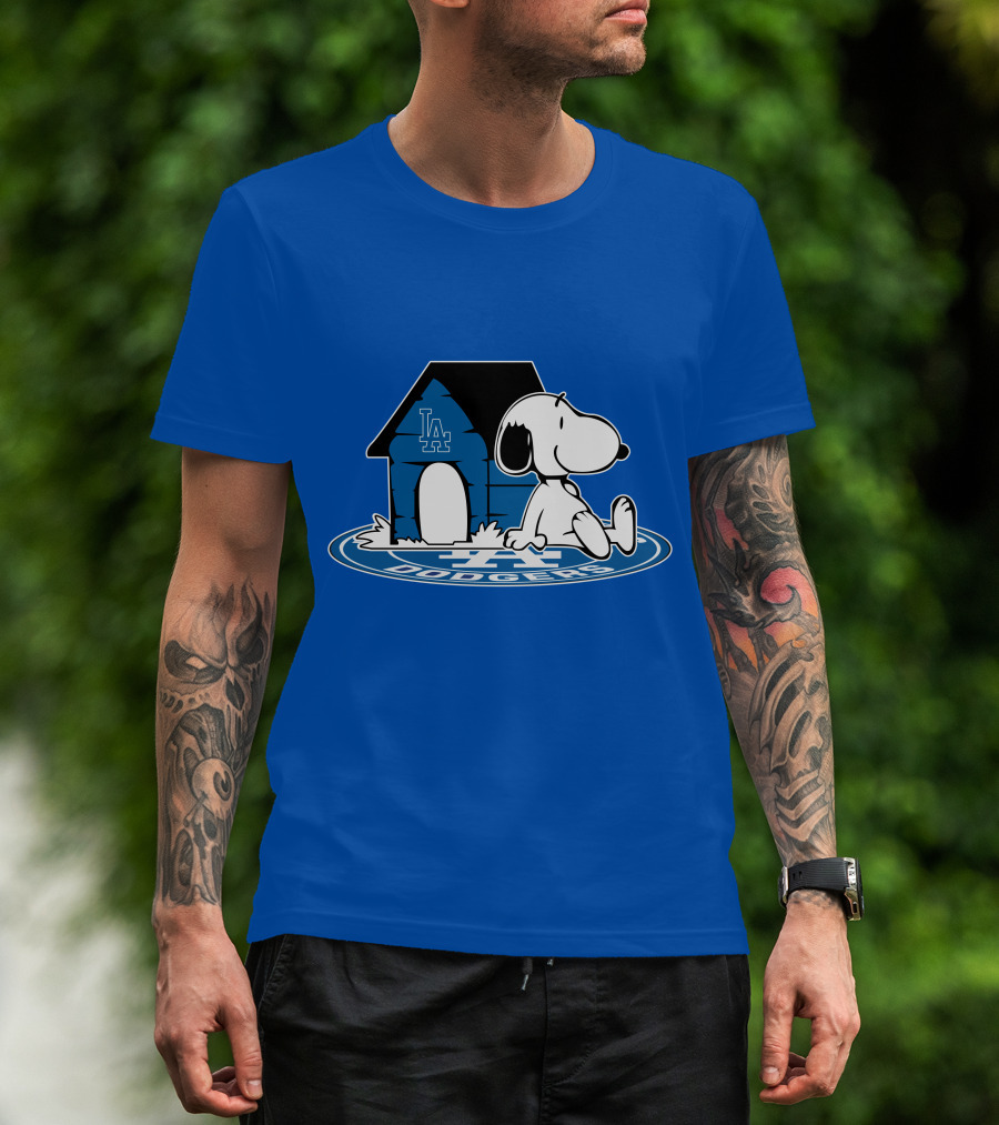Los Angeles Dodgers Baseball Fan Snoopy Now And Forever T-Shirt