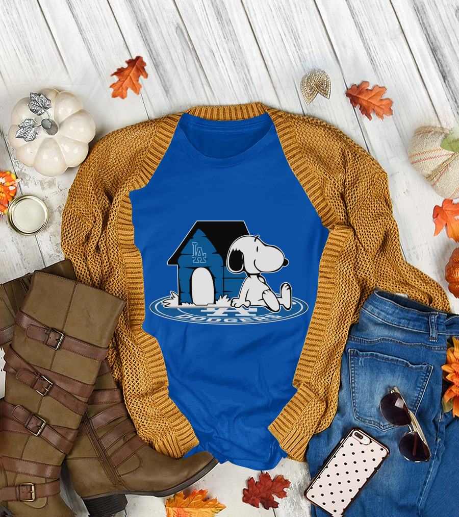 Los Angeles Dodgers Baseball Fan Snoopy Now And Forever T-Shirt